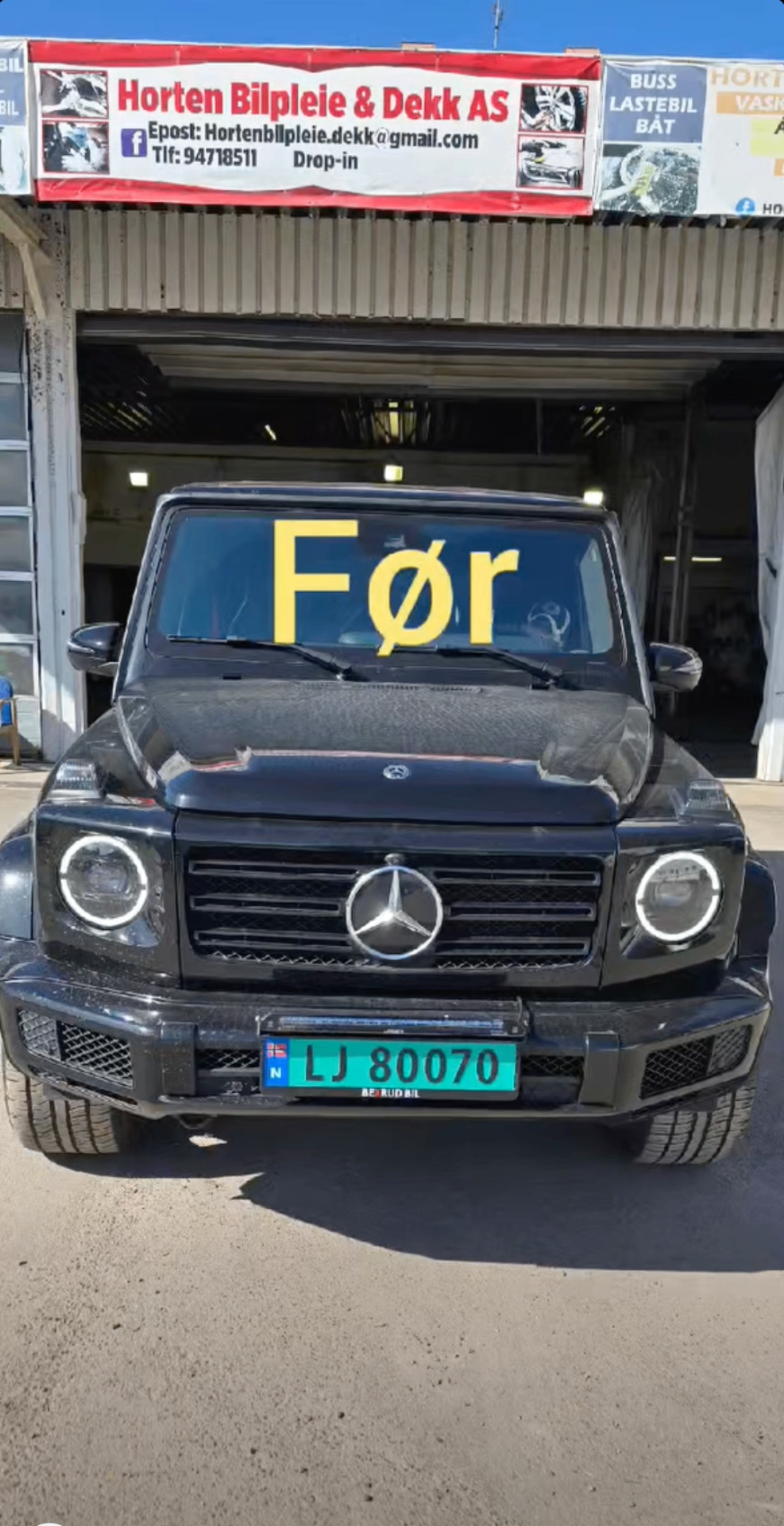 Mercedes G-klasse FØR vask hos Horten Bilpleie