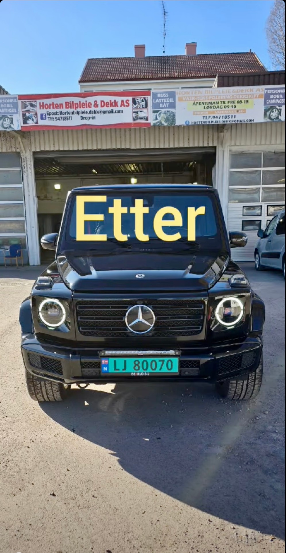 Mercedes G-klasse ETTER vask hos Horten Bilpleie